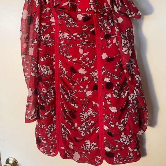 Self-Portrait Floral One Shoulder Mini Dress US Size 6 - Picture 3 of 5